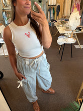 Load image into Gallery viewer, Molly Textured Pant - White/Blue
