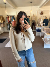 Load image into Gallery viewer, Breezy Nights Tie Sweater - Sand
