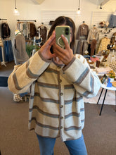 Load image into Gallery viewer, Heather Stripe Button Down Knit Cardigan

