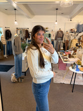 Load image into Gallery viewer, Cream Floral Embroider Cable Knit
