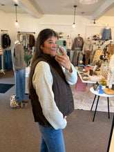 Load image into Gallery viewer, Dark Brown Quilted Vest
