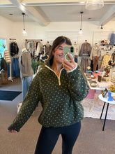 Load image into Gallery viewer, Polka Dot Sherpa Half-Zip Pullover
