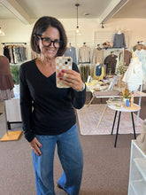 Load image into Gallery viewer, Basic V-Neck Long Sleeve - Black
