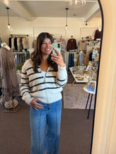 Load image into Gallery viewer, Double Zip Stripe Cardigan
