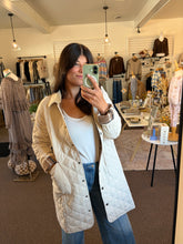 Load image into Gallery viewer, Cream Quilted Long Jacket
