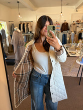 Load image into Gallery viewer, Cream Quilted Long Jacket

