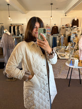 Load image into Gallery viewer, Cream Quilted Long Jacket
