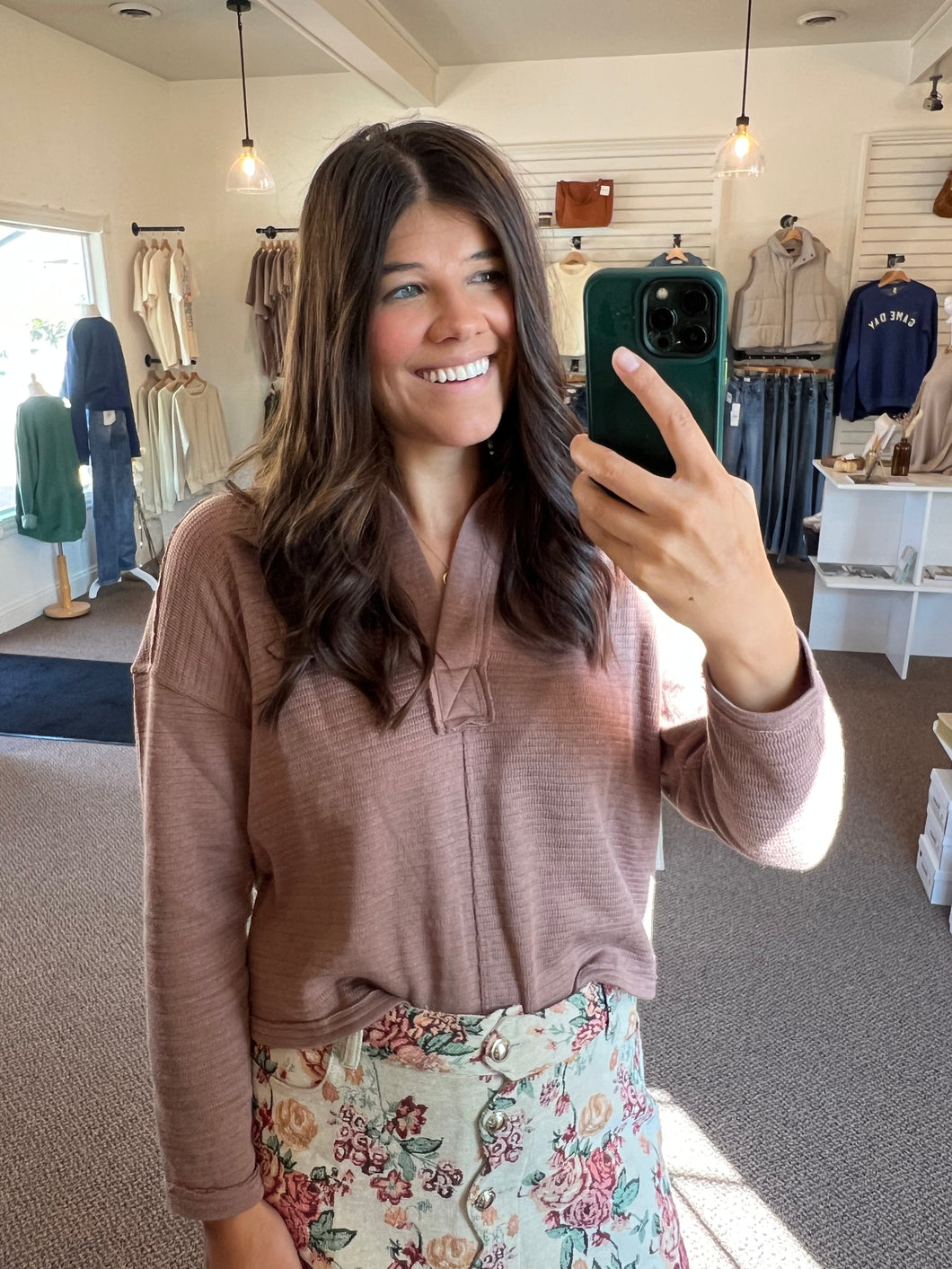 Jemma Knit Top - Brown