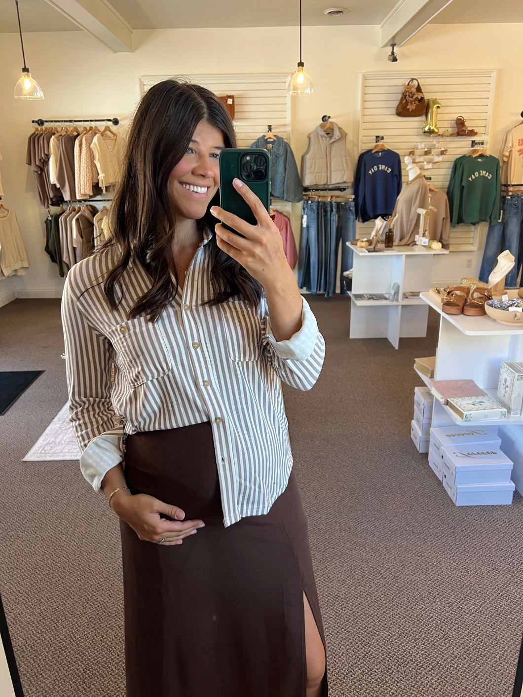 Wren Midi Skirt - Brown