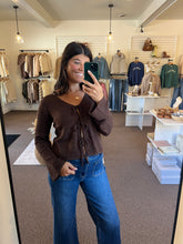 Load image into Gallery viewer, Ellie Front Tie Cardigan - Brown
