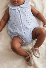 Load image into Gallery viewer, Organic Cotton Wisteria Playsuit - Mon Amour Stripe Indigo
