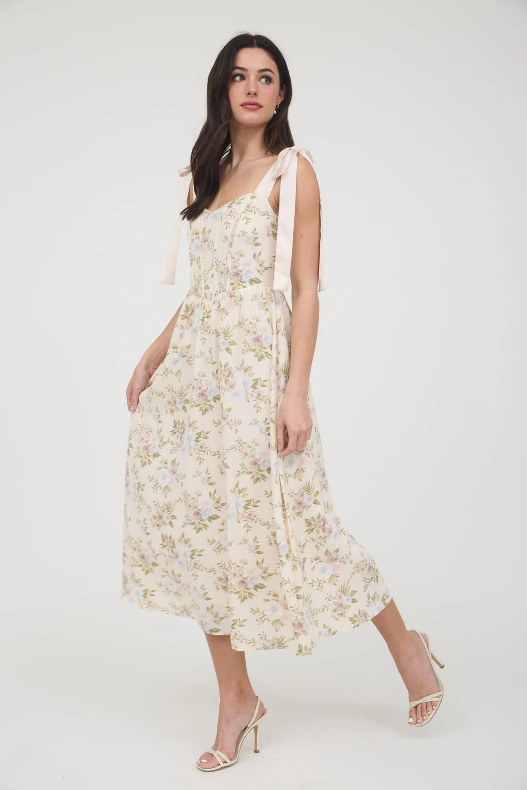 Karstyn Corset Floral Midi Dress