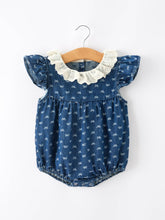 Load image into Gallery viewer, Denim Bow Romper
