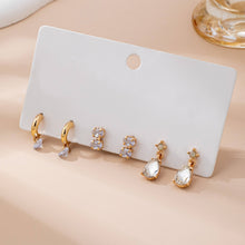 Load image into Gallery viewer, Trio Gold-Tone Crystal Drop Earring Set
