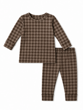 Load image into Gallery viewer, Chestnut Gingham Two-Piece Pajamas
