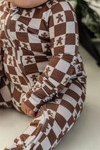 Load image into Gallery viewer, Gingerbread Check Zip Pajamas
