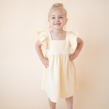 Load image into Gallery viewer, Organic Cotton Flutter Dress – Lemonade Yellow
