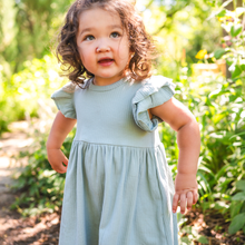 Load image into Gallery viewer, Organic Cotton Ruffle Dress | Sky
