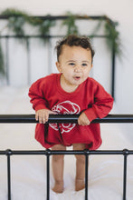 Load image into Gallery viewer, Vintage Santa Graphic Sweatshirt Romper
