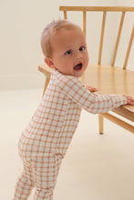 Load image into Gallery viewer, Caramel Gingham Zip Pajamas
