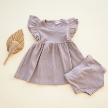 Load image into Gallery viewer, Organic Cotton Ruffle Dress | Mushroom
