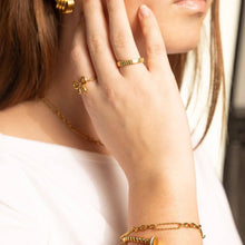 Load image into Gallery viewer, 18K Gold PVD Stainless Steel Fluted Stacking Ring
