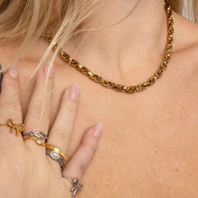 Load image into Gallery viewer, 18K Gold PVD Stainless Steel Fluted Stacking Ring
