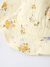 Load image into Gallery viewer, Spring Floral Smocked Ruffle Romper and Hat Set
