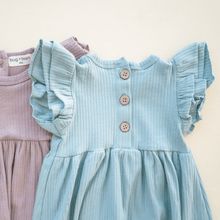 Load image into Gallery viewer, Organic Cotton Ruffle Dress | Sky
