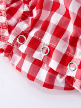 Load image into Gallery viewer, Summer Plaid Smocked Ruffle Girl Romper Sibling Outfits
