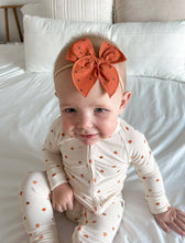 Load image into Gallery viewer, Little Pumpkin Zippy Romper Fall Baby Bamboo Pajamas PJs

