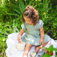 Load image into Gallery viewer, Organic Cotton Ruffle Dress | Sky
